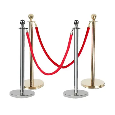 Museum Station Theater Custom Line Stainless Steel Q Manager Queue Stand Barrier Post Rope Stanchions Barrier