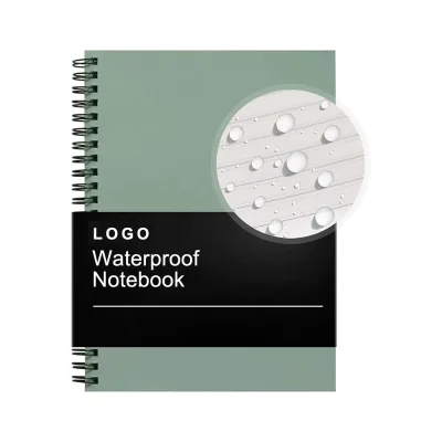 Waterproof College Ruled Spiral Binding 50 Sheets Black Aesthetic School Notebook for Gift