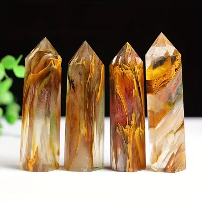 Wholesale Tiger Skin Smelting Point Home Decor Carved Smelting Single Point for Fengshui and Decoration