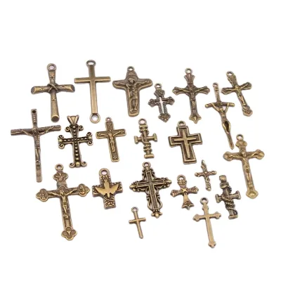Wholesale Trendy Vintage Religious Cross Charms Alloy Jesus Cross Pendant for Necklace Making