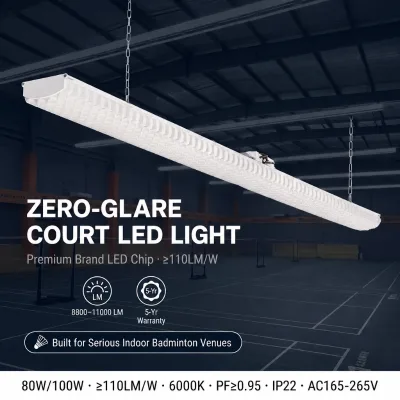 Suspension Linear for Light Honeycomb Louver UGR<19 Sports High Bay for Badminton Pandel Court Stadium Indoor Lighting