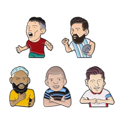 Football Player Pin Football Star Pin Badges Football Fan Enamel Pin for Souvenir Gifts