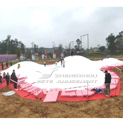 Inflatable Sports Game Bouncy White Jumping Cloud