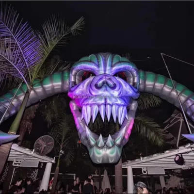 Best Design Awful Inflatable Monster Skull for Halloween Decoration