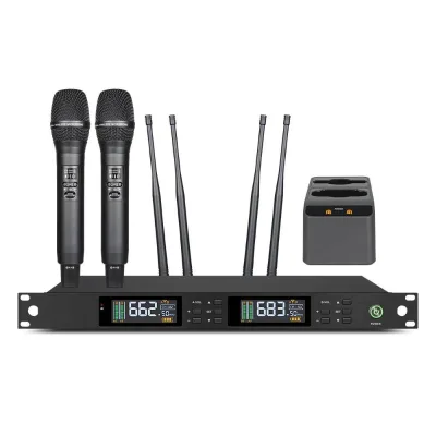 One-to-two Professional Wireless Microphone, Live Performance, Conference Microphone, Rechargeable Model