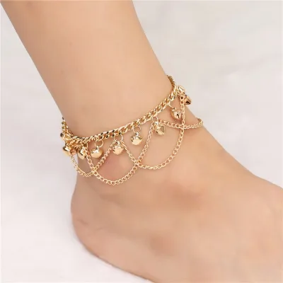 Cross-border Personality Fashion Bell Anklet Boho Wavy Tassel Bell Women's Anklet