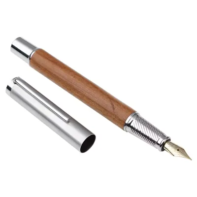 Hot Sale Eco-friendly Wooden Ball Fountain Pen Special Gifts Customized Logo Signature Pen Luxury High-grade Precious Wooden Pen
