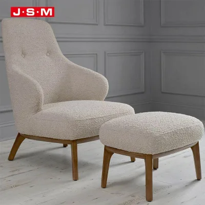 Nordic Living Room Lounge Chair Furniture Fabric Seat Ottoman Stool