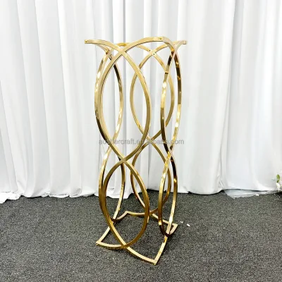 Modern Gold Flower Stand for Wedding & Parties Hollow Waist Design with Iron & Metallic Material Home Decorative Supplies