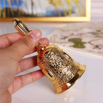 Hot Sale Gold Silver Brass Carved Hand Bell Wedding Bells for Bar Restaurant