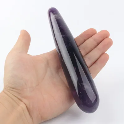Natural Amethyst Healing Stones Crystal Wand Hand Carved Crystal Massage Yoni Wand
