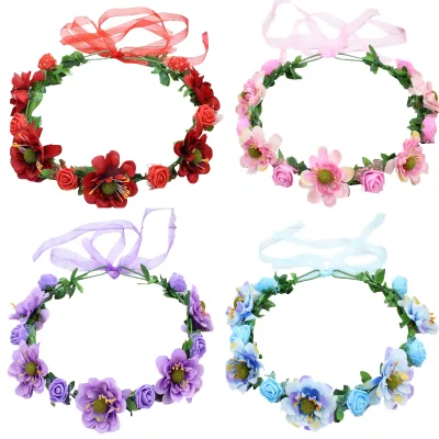 Baby Girl Silk Headbands Infant Flower Elastic Hair Band Bows Wraps for Newborn Toddler Hair Accessories