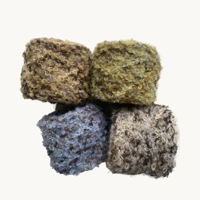 High Quality Multicolor Loop Yarn 4.5S Mix Color 50g/roll Soft Puffy 100% Polyester Cheap Price Loop Yarn