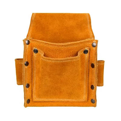 Portable Cowhide Electrician Leather Waist Tool Bag Belt