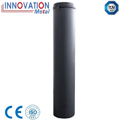 6" 150mm TUV CE Certified Black Double Wall Insulated Flue Pipe,Stainless Steel Twin Wall Modern Chimney Wood Stove Pipe