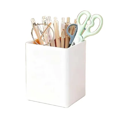GREENSIDE New ABS Material Multifunction Stationery Box Desk Pen Holder Square Makeup Brush Organizer Dormitory Comb Eyebrow