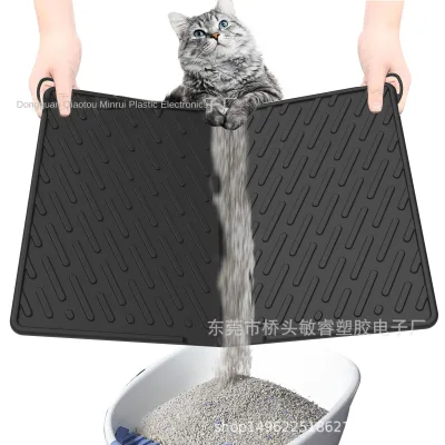 Modern Design Silicone Cat Litter Mat Foldable and Washable Sand-Absorbing Pet Bed & Cage Mat 3 mm Thickness