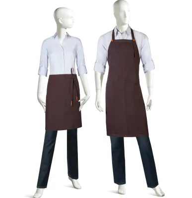 Restaurant Hotel Staff Waitress Work Clothes Shirt Apron Set Lace up  Halter Cooking Apron Waiter Uniform