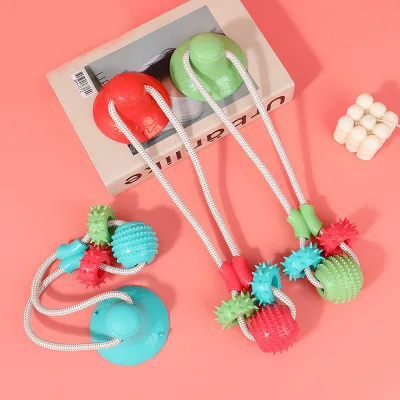 Pretty Pet Sustainable Suction Cup Spiked Lantern Ball Toy TPR Material Bite Resistant and Squeaky for Cats and Dogs