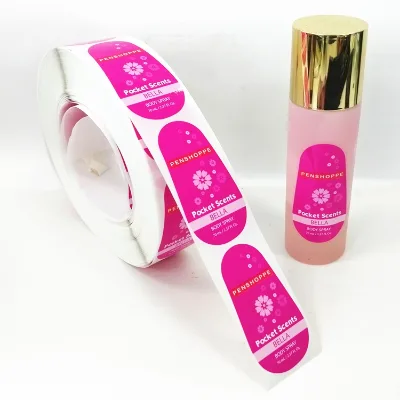 Personalized Custom Private Waterproof Pink Soft Stretchable Pearl Film Material Labels for Cosmetic Bottles Perfume Lipstick
