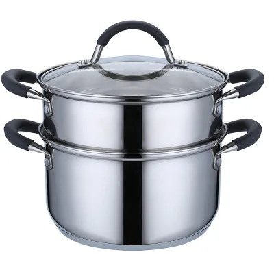 Customized High Quality Stainless Steel Double Boiler Pot Heat-Resistant Handles Big Cooking Steamer for Food & Home Use