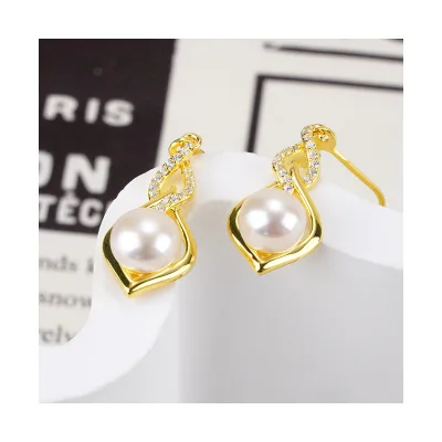 Earnings Jewelry Women Freshwater Pearl Earrings for Female S925 Sterling Silver Hoop Earrings