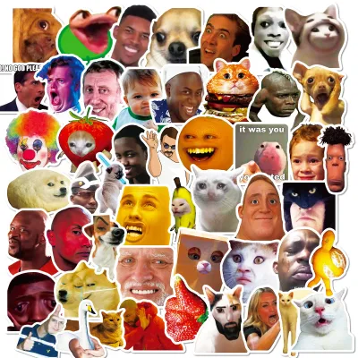 50Pcs Spoof Meme Fashion Graffiti Stickers for Car Skateboard Decor Funny Internet Celebrity Funny Sticker