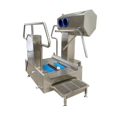 Automatic Sole Washer with Automatic Hand Disinfection Module with Turnstile for Food Industry