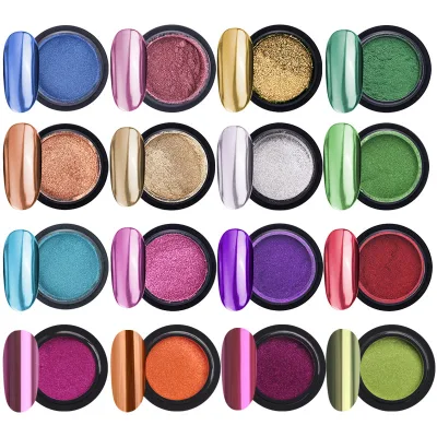 Nail Supplies Wholesale Compact Round Mirror with Powder case Chrome Mirror Powder