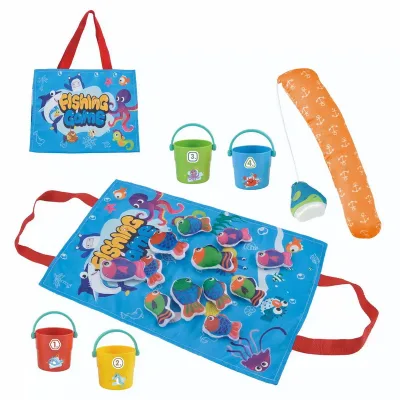 Ocean Animal Montessori Educational Fishing Toy Set Magnetic Fishing Rod & Sea Creature Catcher Game Kids' Cloth Books