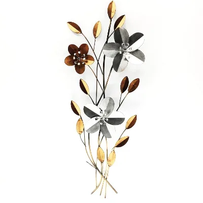 Wholesale Decorative Leaf Flower Iron Wall Decor