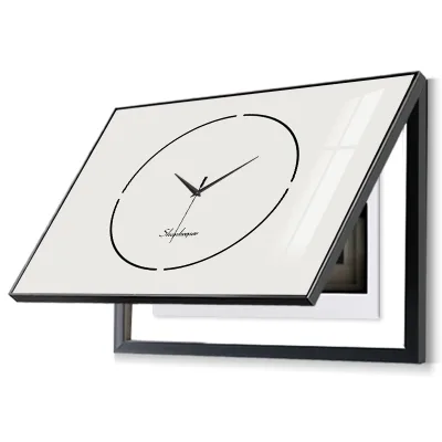 Custom Print Contemporary Living Room Wall Clock Art-Inspired Quartz Needle Display with LUMINOVA for Personalized Home Decor