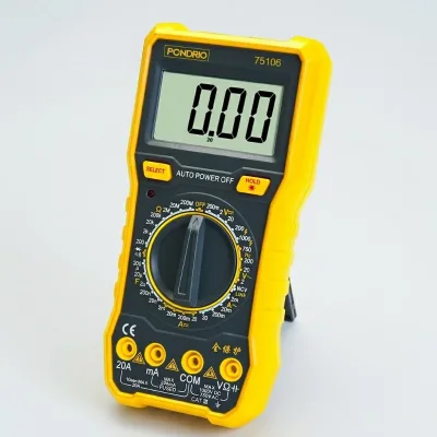 PONDRIO Handheld Digital Multimeter 1999 Counts AC DC Tester Tool Data Hold 1-Year Warranty for Appliance Repair Home Wiring