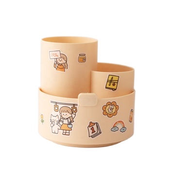 En Holder for Desk, Pencil Holder 60 Degree Rotating Desk Organizers and Accessories, Cute Pen Cup Pot for Office