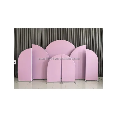 Wedding Display Banner Metal Frame Stand Arch Backdrop Stand With Velvet Fabric Covers