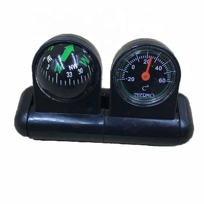 Hot Selling Portable Black 2 in 1 Car Vehicle Compass With Thermometer