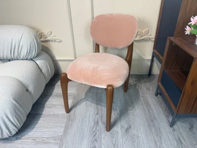 Modern dining wood chairs Via Toffee  Velvet Walnut Wood Dining Chair dining room chairs