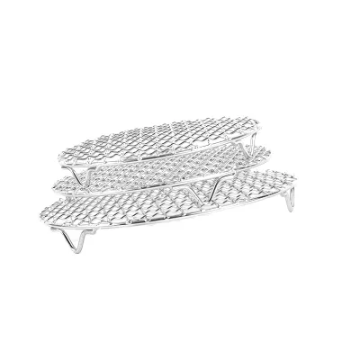Reinforced Frame Non-stick Physical Structure Stainless Steel Grill Mesh Smooth Polished Surface Even Heating