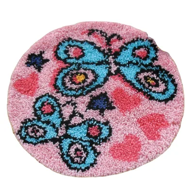 Diy Printed Flower butterfly Crochet Needle for Carpet Handwork Kit, Latch Hook Kits Rug Tapestry Kit
