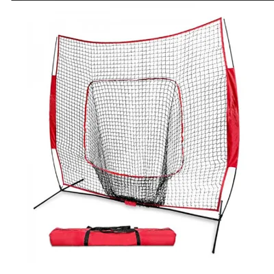 7' X 7' Portable Folding Hitting Batting Cage Practice Baseball Net for Pitching