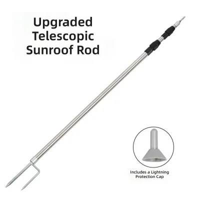 Adjustable Stainless Steel Tarp Poles with Carry Bag & Accessories, Extendable Canopy Support Rods for Camping & Hiking
