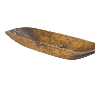 Brown Bellicent Wood Oval Rustic Decorative Bowl Candles Bowl Wood Dough Bowls for Candles