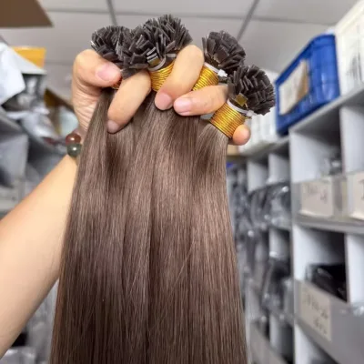 Wholesale Vietnamese Human Double Drawn Keratin Tip Remy Flat Tip Hair Extensions with Fusion Attachment Soft & Shiny