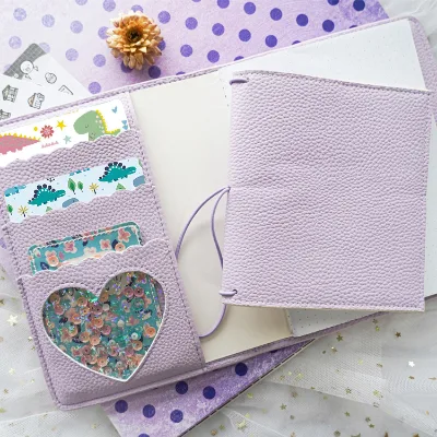 Beautiful Pink Photo Album Colorful Stickers Packing Album Pu Material Bags for Photos