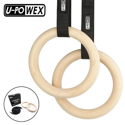 Durable Wooden Exercise Fitness Training Gym Rings Abs Gymnastic Ring