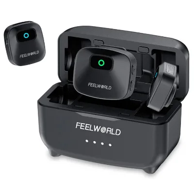 FEELWORLD LM1 Wireless Lavalier Microphone for Phone Computer Camera with Charging Case
