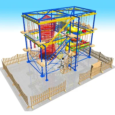 Rectangle Kid Indoor Adventure Park Rope Course for Adults and Children