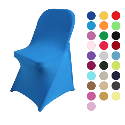 Blue Spandex Folding Chair Covers Elastic Fitted Chair Covers
