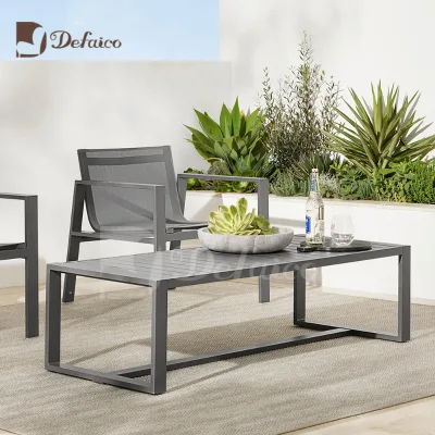 Home Summer Leisure Outdoor Chair and Coffee Table Aluminum Garden Metallic Sofas Furniture