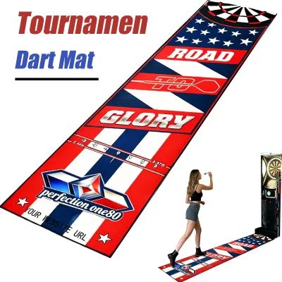 Custom Design Latex Dart Mat Built-in Raised Oche Anti Slip Darts Floor Carpet Wear Resistant Dart Rug for Dart Club